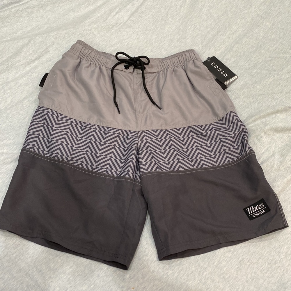 Tesla Rash-guard Series surf swim water sport shorts bathing suit NWT Small